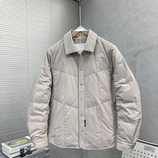 羽绒服时尚 2025冬季 轻薄衬衫 潮牌男士 休闲保暖翻领鸭绒外套 新款