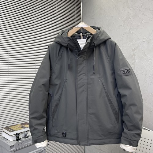 春秋季男士薄棉衣外套2025新款韩版青年纯色百搭连帽二棉夹克棉服