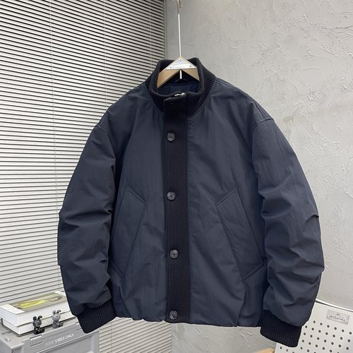 冬季新款潮牌男士立领羽绒服2025个性拼接休闲保暖90%白鸭绒外套