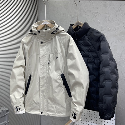 冬季新款潮牌户外男士可脱卸内胆羽绒服港风时尚白鸭绒保暖冲锋衣