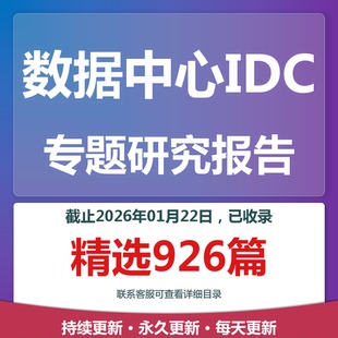 2025年数据中心IDC行业专题研究分析报告合集