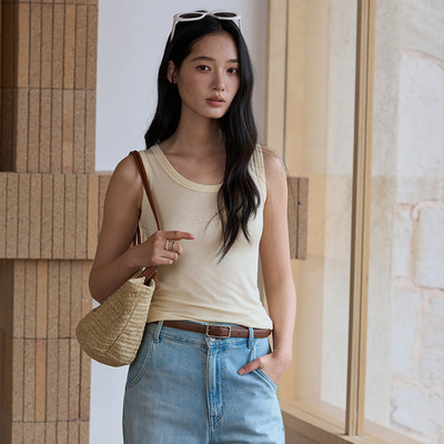 天丝莫代尔羊毛修身吊带背心女