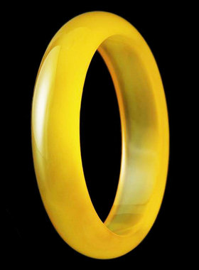 天然巴西黄玉髓手镯 冰透典雅黄玛瑙玉镯子玉石手环手饰女款