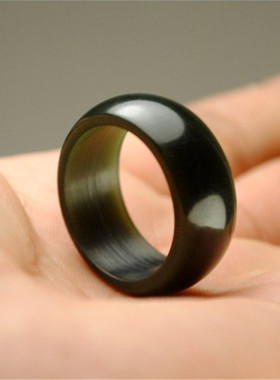 天然新疆和田玉戒指青玉指环