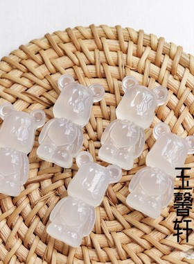 天然玉髓暴力熊吊坠可爱小熊