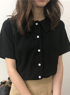 夏新款韩版范300斤加大码百搭清新polo娃娃上衣宽松短袖女AA-67