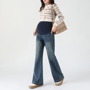 春季 牛仔裤 喇叭裤 孕妇裤 春装 外穿长裤 阔腿微喇宽松休闲裤 春秋款