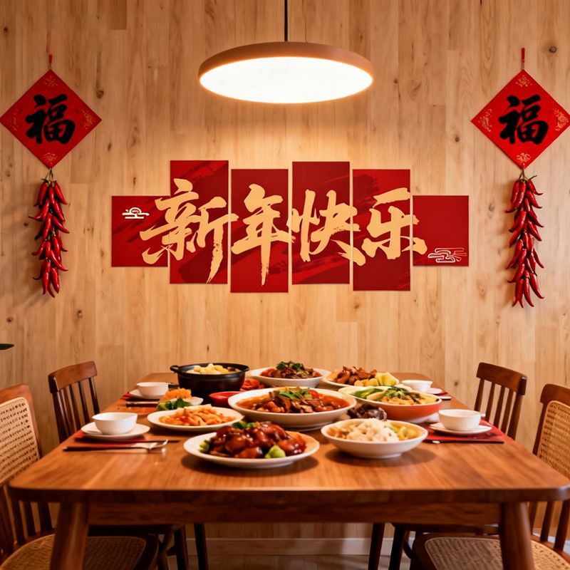 马年2026新年春节氛围场景墙贴装饰品打卡造网红拍照区布置跨元旦