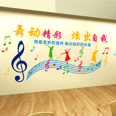 舞蹈五线谱艺术培训班装饰贴纸