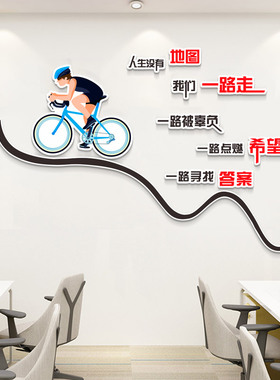 办公室励志立体墙贴人生没有地图