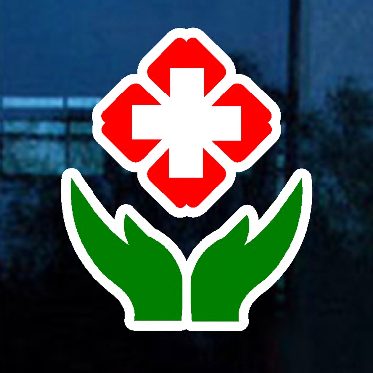 医院药店玻璃贴纸 救护车红十字墙贴纸 诊所药房提示贴标志贴画