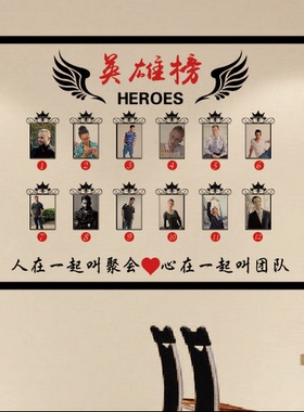 英雄榜季度业绩排行贴纸照片墙