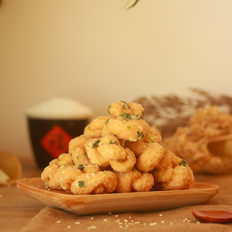 老潮夫广东潮汕带葱反砂麻花汕头潮州油索 传统手工零食糕点茶点