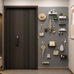 西拾 金属洞洞板免打孔入户玄关装饰墙面收纳配件墙上置物架定制