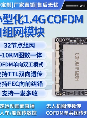 5-10KM图数一体1.4G图传宽带自组网模块MESH数传COFDM设备