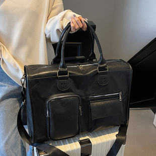 女士外出旅行包时尚短途大容量机车行李袋斜挎包大容量托特单肩包