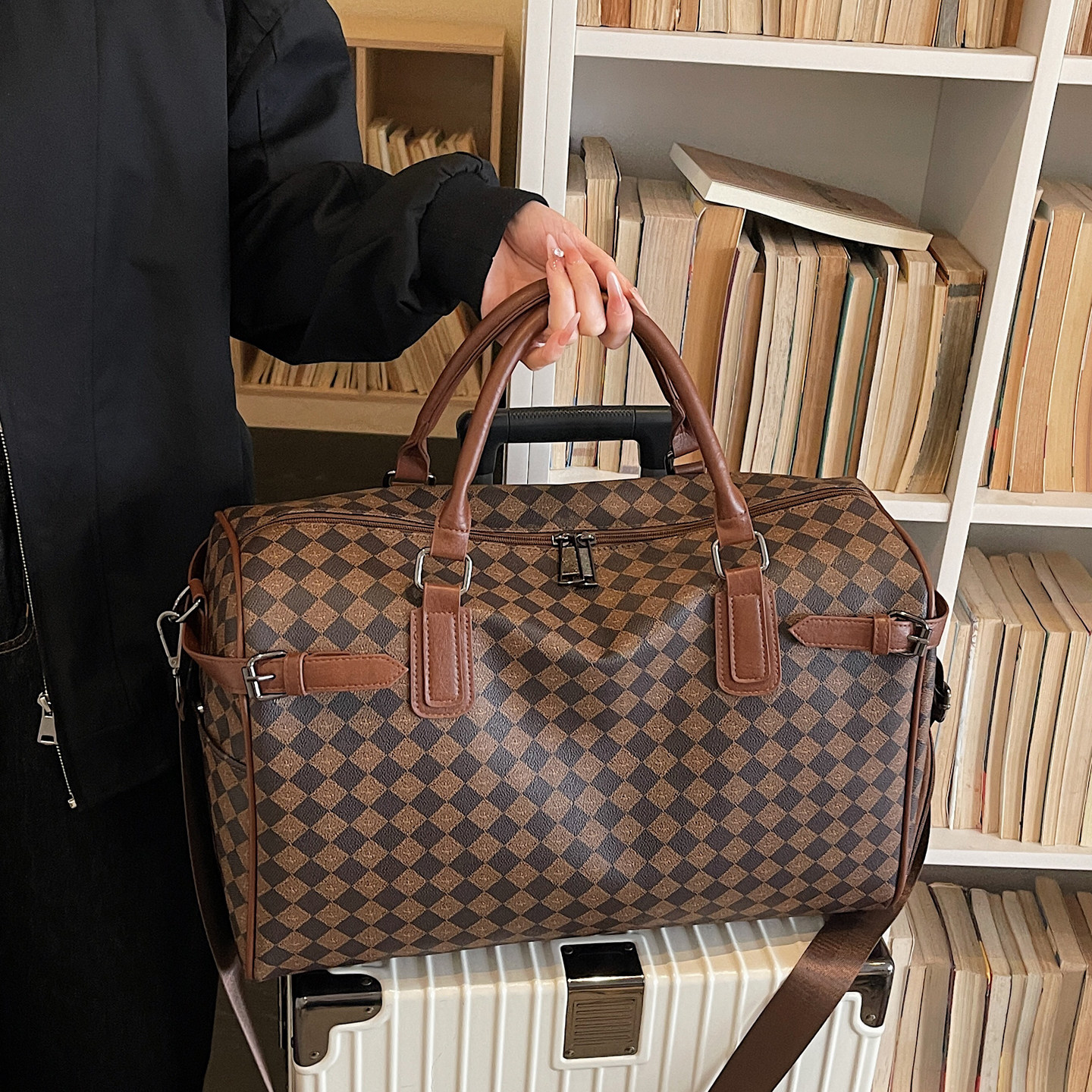 旅行包女大容量可挂行李箱出差收纳手提包短途旅游时尚复古行李袋