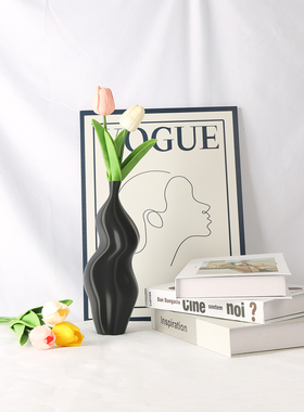 3D打印原创花瓶摆件北欧现代简约家居塑料插花器不规则桃女郎中古