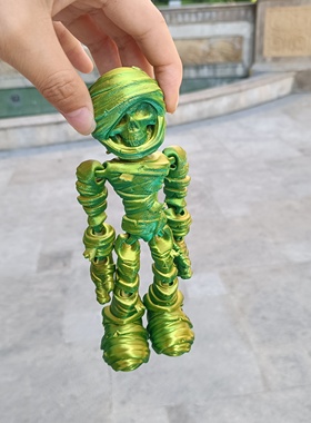 3D打印木乃伊可活动可闭合关节装饰品桌面摆件万圣节玩偶