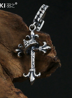 YUKI男士复古925纯银耳环哥特宫廷风十字架耳扣气质单只潮女耳钉
