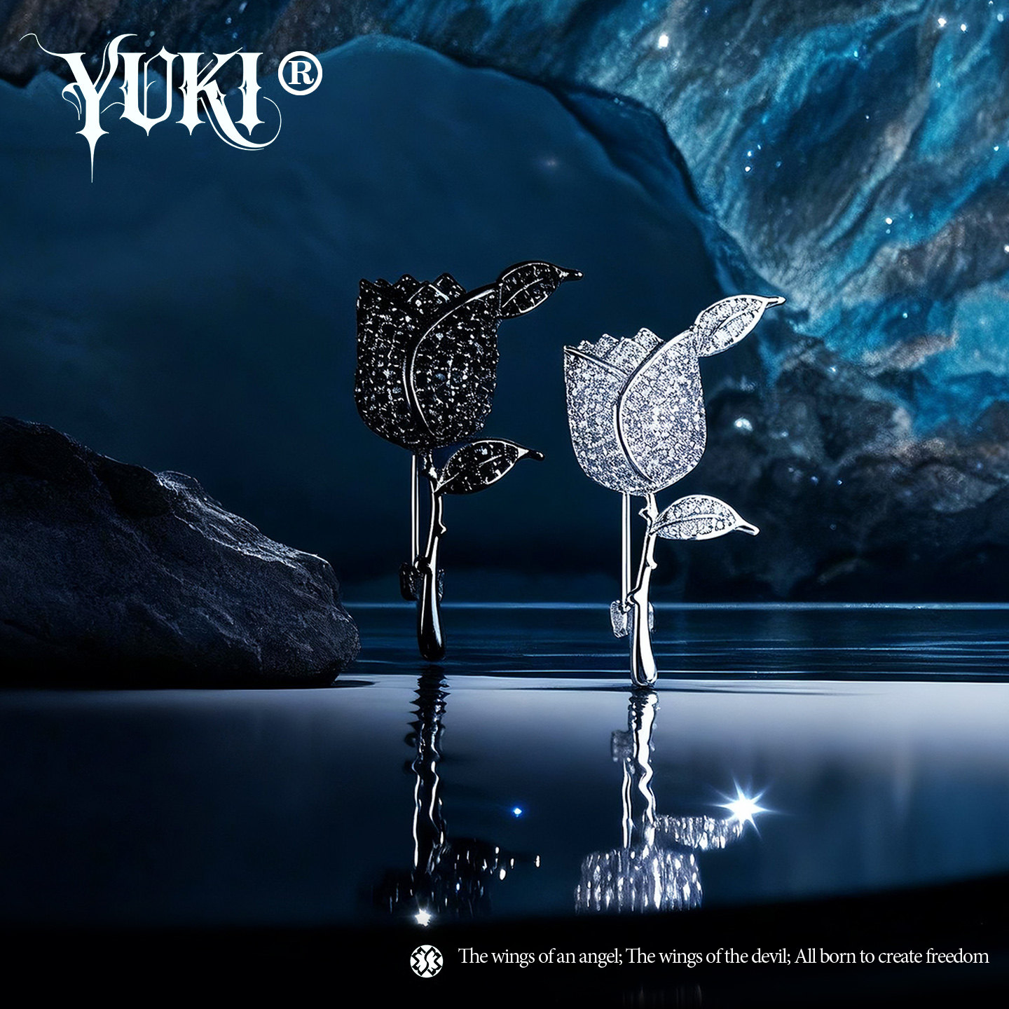YUKI小众设计感情侣小玫瑰花胸针图片