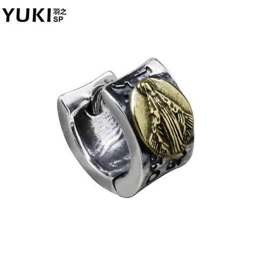 Yuki男士女生铭文嘻哈欧美银耳环