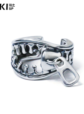 YUKI个性925纯银耳夹拉链银饰男女无耳洞耳廓耳骨夹潮INS小众新款