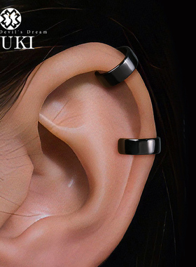 YUKI纯银耳夹男女气质简约小众无耳洞耳骨夹嘻哈痞帅镀金银饰潮人