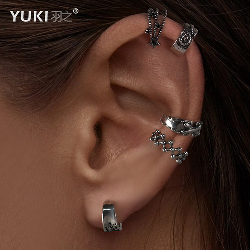 YUKI男女纯银耳夹集合