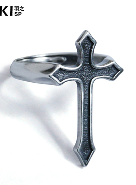 yuki男士925纯银经典复古戒指环