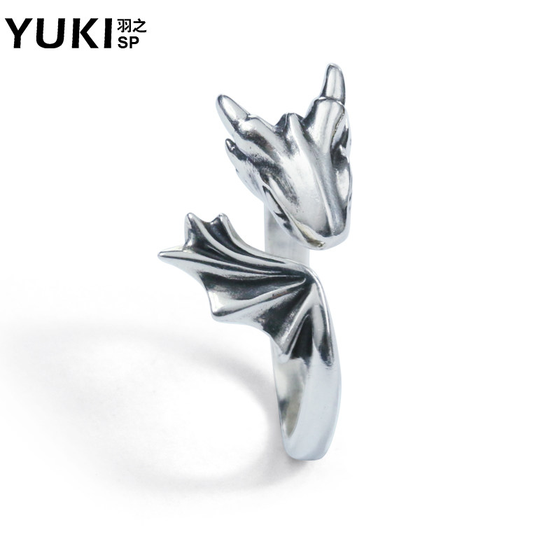 YUKI男士女生925纯银戒指千与千寻白龙银饰情人礼物情侣银戒子