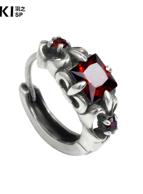 YUKI男士925纯银耳钉单只欧美轻奢银耳环耳扣气质女生情侣耳饰品