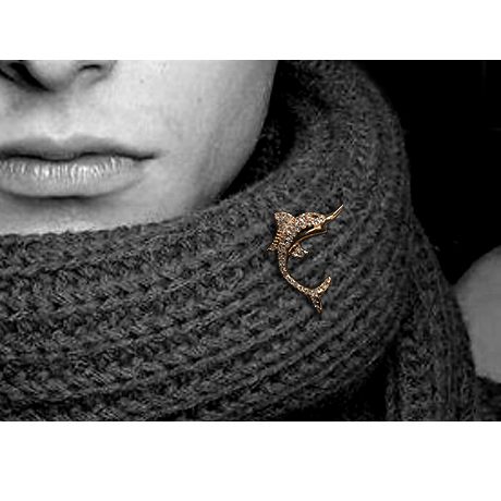Broche homme YUKI en cristal autrichien - Ref 1178358 Image 5