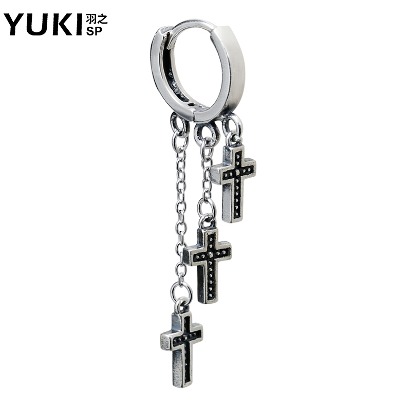 yuki男女925纯银耳环哥特夜店