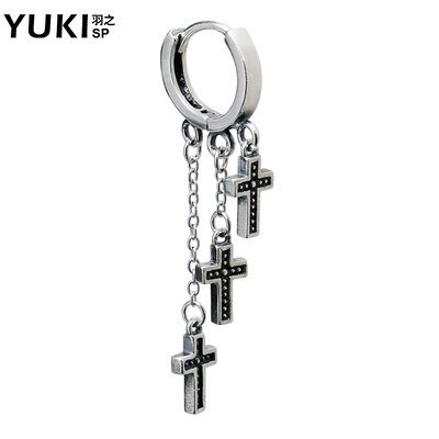 yuki男女925纯银耳环哥特夜店