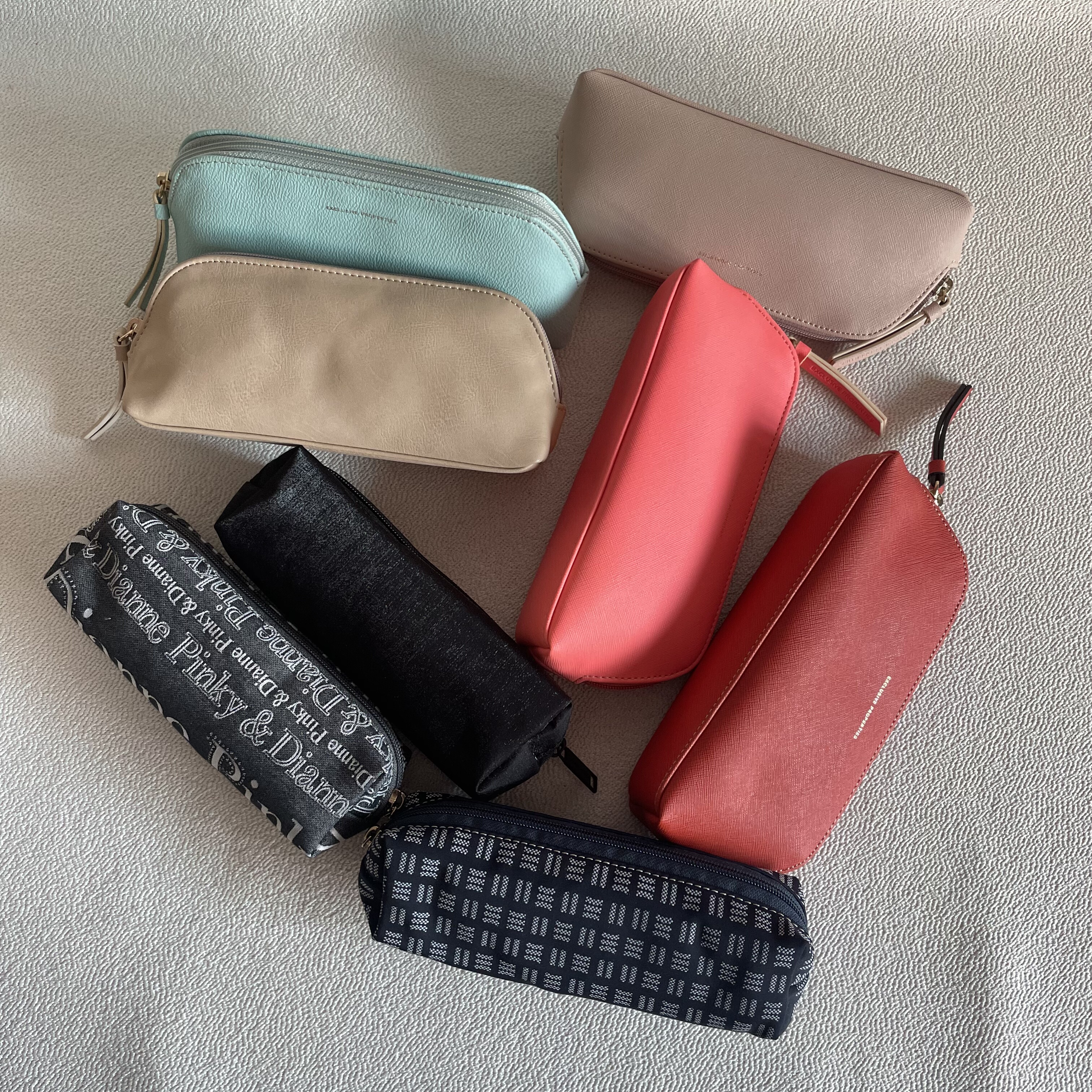 糖果色多色pvc 布料 笔袋化妆收纳包