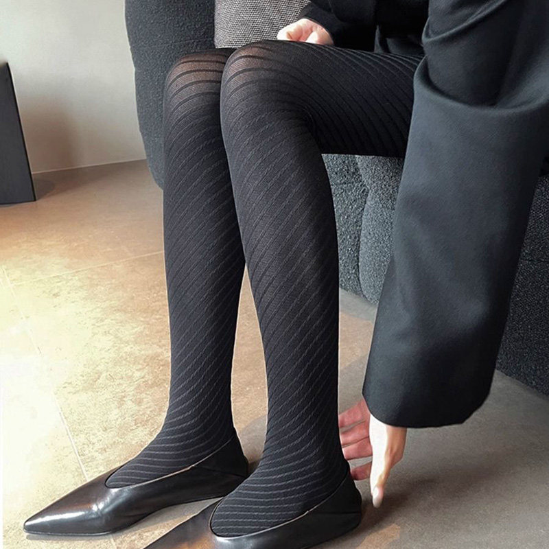 春秋季中厚防勾丝打底裤袜天鹅绒保暖修身显瘦连裤袜提花美腿袜子