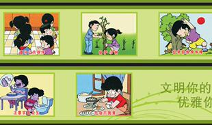 校园墙画墙体画文化墙设计墙绘素材小学文化育运动养成教育cdr