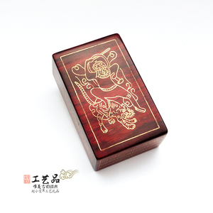 赵公明钱利八方小叶紫檀把件