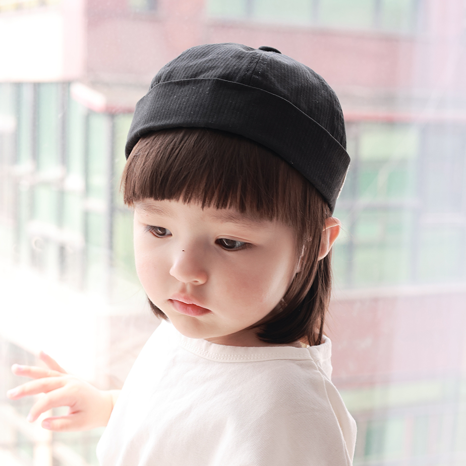 Applecat韩国进口婴幼儿童全棉套头帽贝雷帽子男女宝宝春秋地主帽