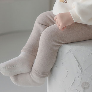 Y728韩国进口婴幼儿冬季柔软加绒厚保暖打底裤子男女宝宝长裤童装