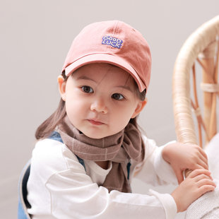 Applecat韩国进口男女宝宝休闲鸭舌帽婴儿童加长檐遮太阳棒球帽子