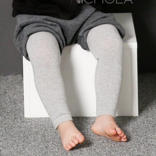 NICH0LA韩国进口婴幼儿童纯色休闲连裤袜 男女宝宝加档棉打底裤子