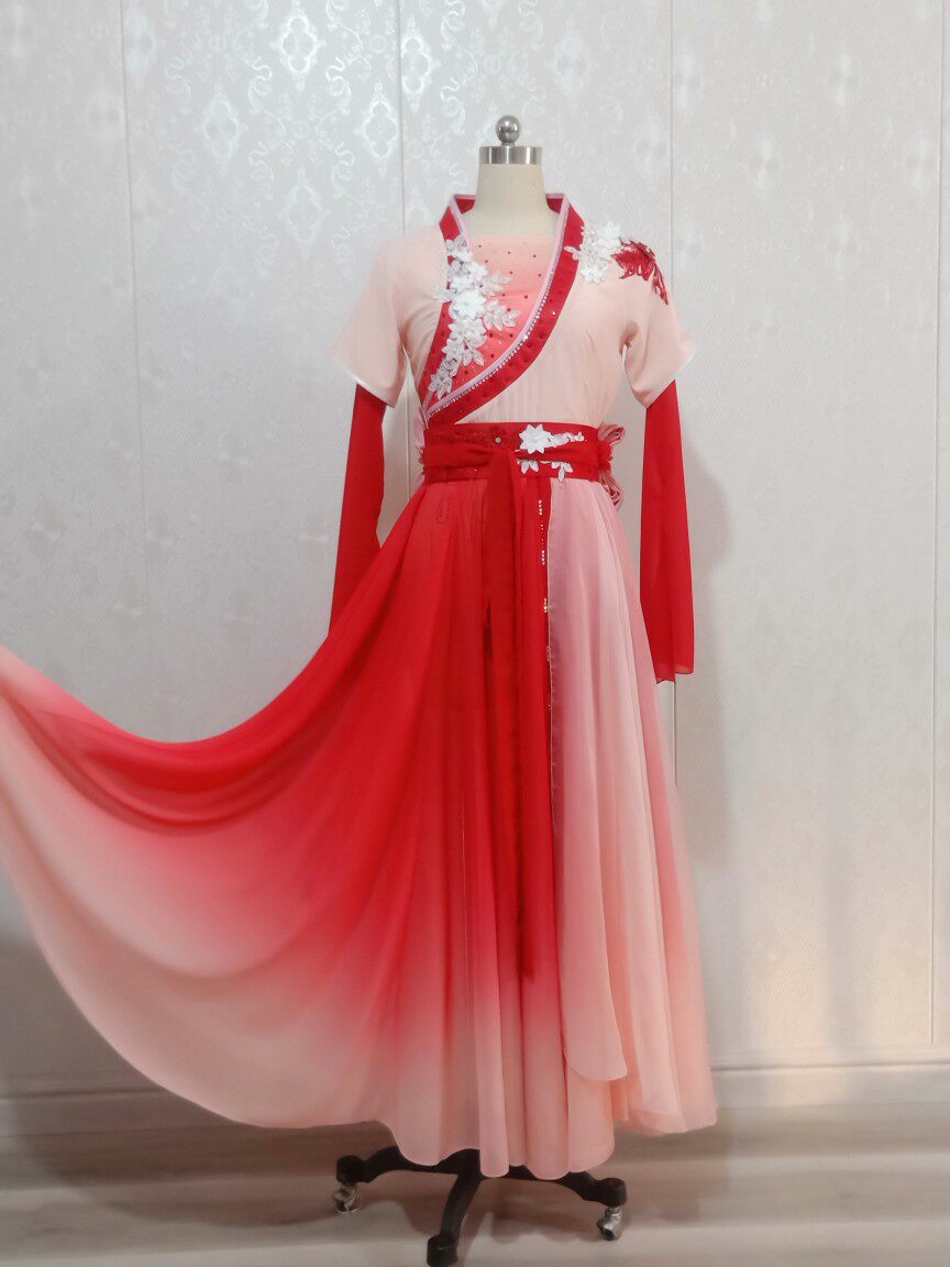 桃李杯独舞红艳凝香舞蹈表演服古典舞艺考定制服装