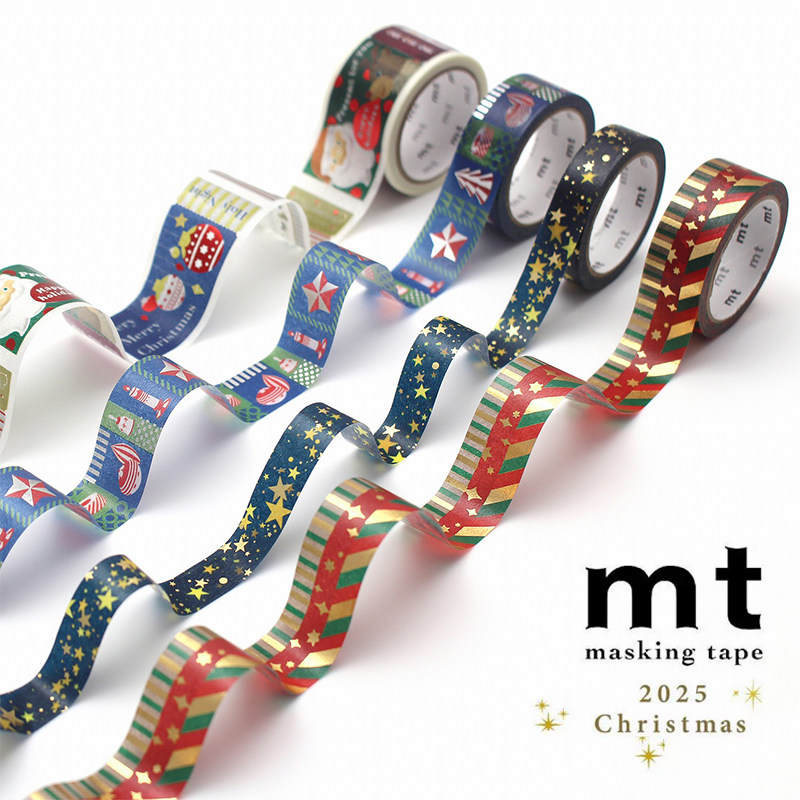 日本MT强粘性大卷纸胶带2025圣诞限定款手帐素材装饰文具手账贴