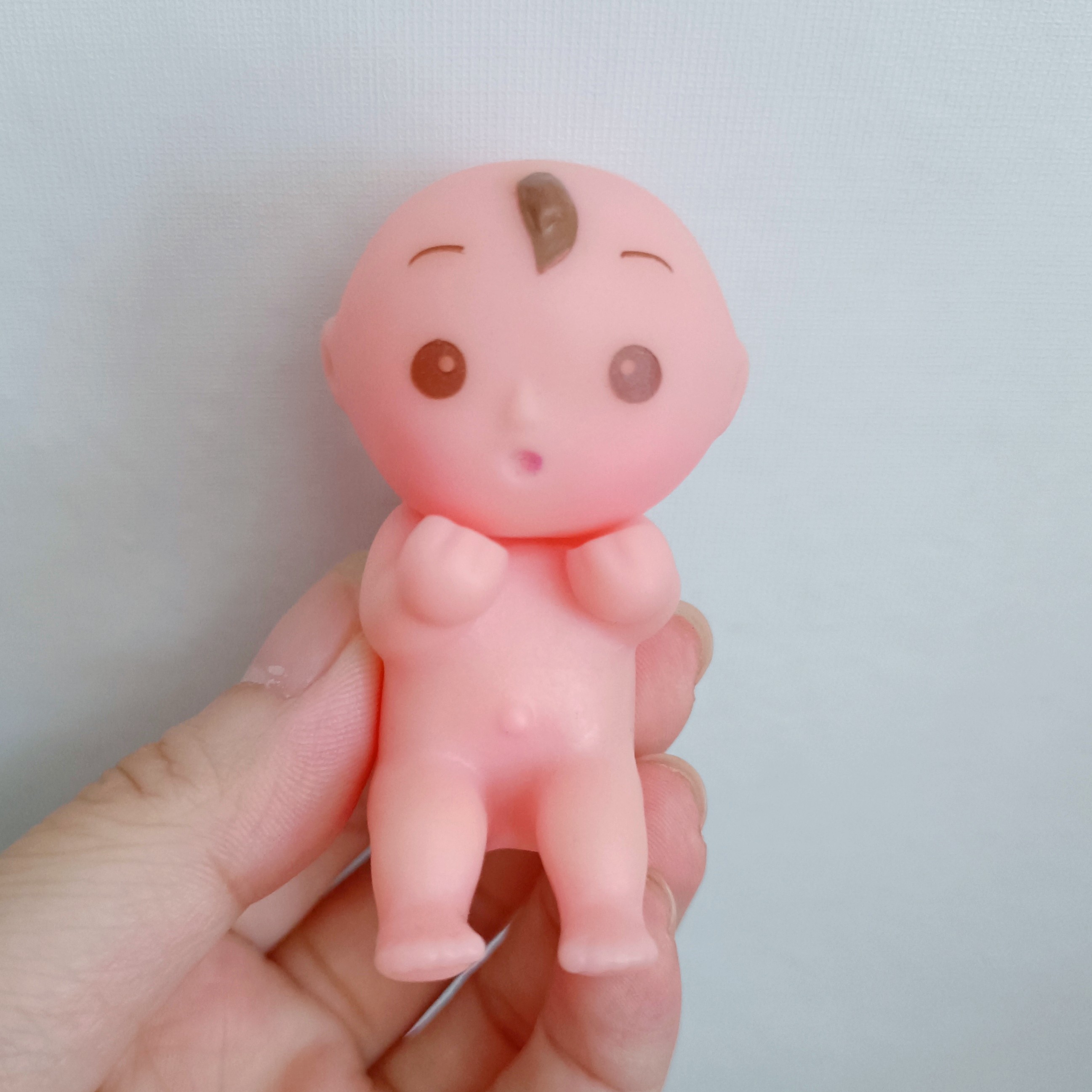 日本中古胶皮娃娃 手掌婴儿 头可动