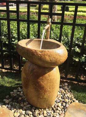 鹅卵石洗手盆户外别墅庭