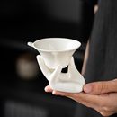 创意白瓷手托茶漏茶滤简约茶叶过滤网滤茶器超细不锈钢滤孔茶滤器