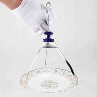 厨房取夹器不锈钢多功能三脚夹子盘夹万用三爪抓盘器防烫夹取盘器