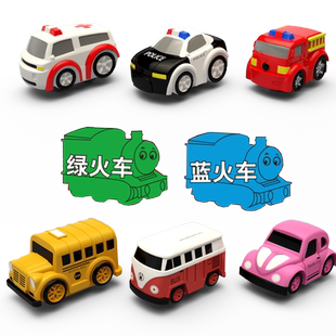 汽车闯关大冒险玩具配件停车场大楼工程轨道车小火车磁性警车